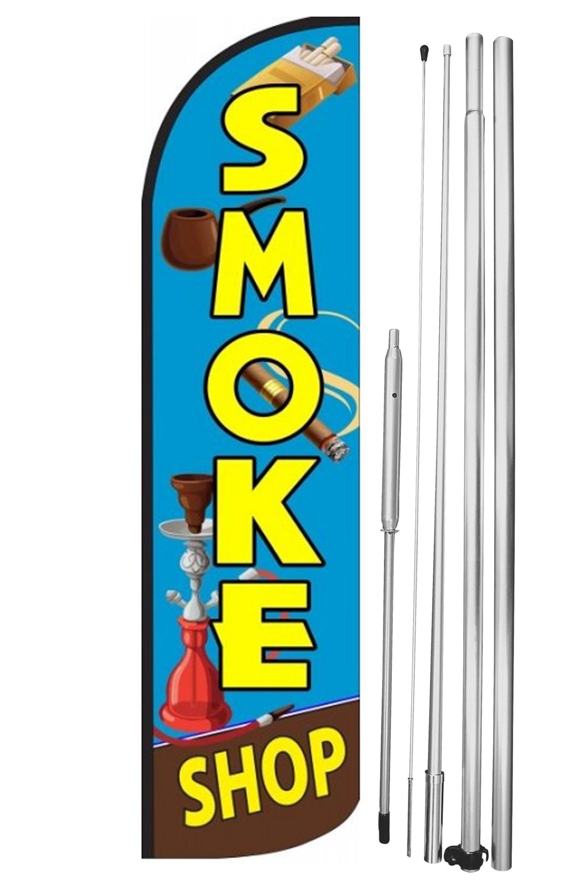 Custom Smoke Shop Advertising Vinyl Banner - Sizes 15 To 52 Inches - Sign Flag