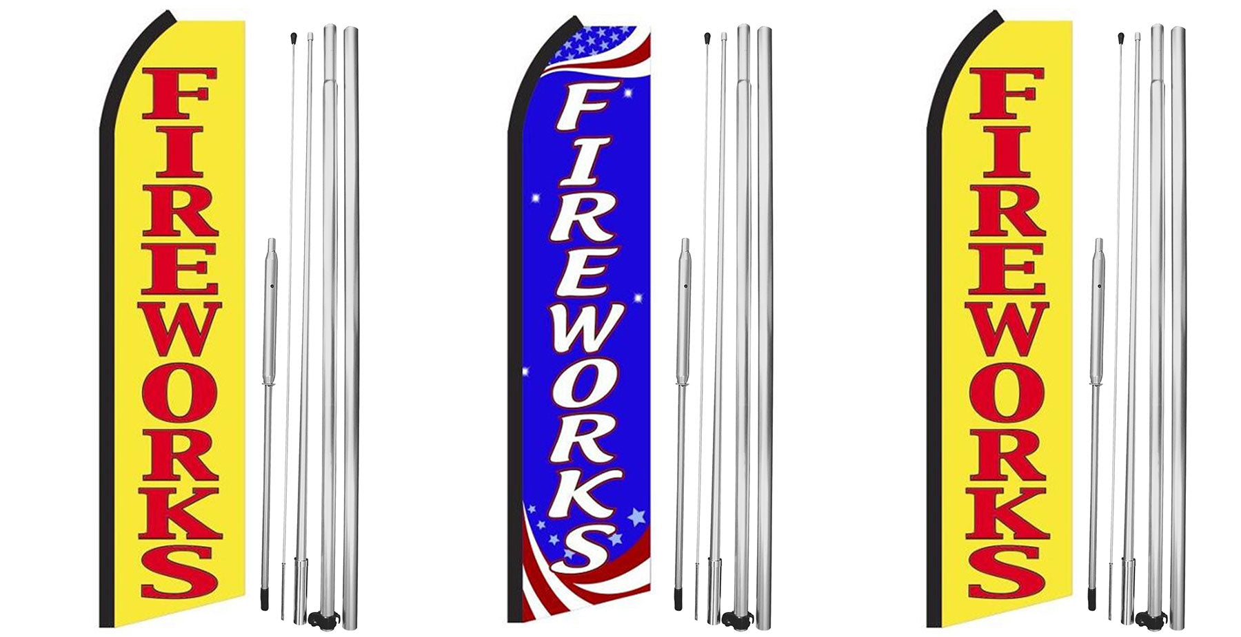 Fireworks Red Windless Full Sleeve Advertising 4th of July Fireworks Banner Flag Fireworks Red Windless Full Sleeve Advertising 4th of July Fireworks Banner Flag