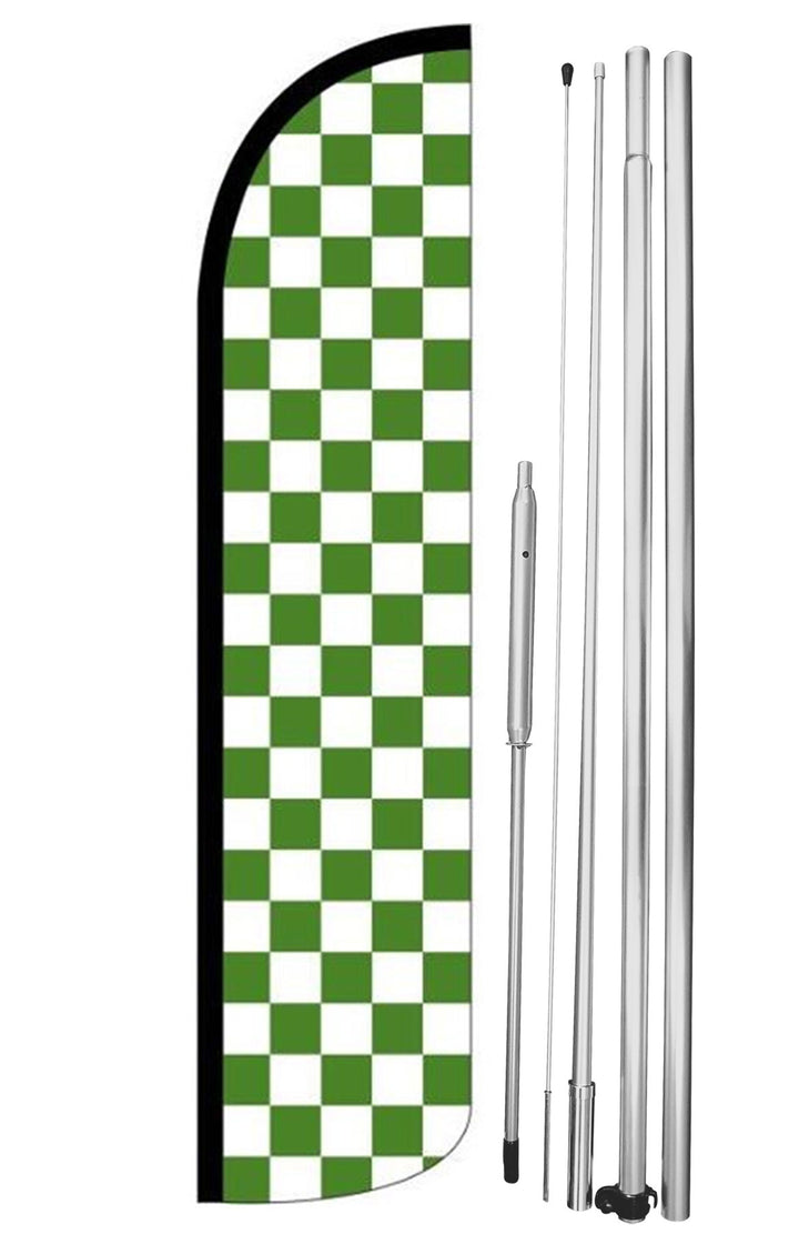 GREEN WHITE CHECKERED