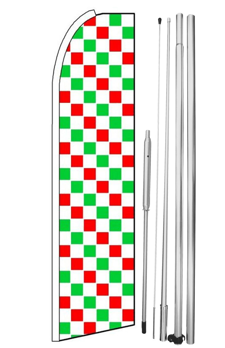 Green Red &amp; White Checkered