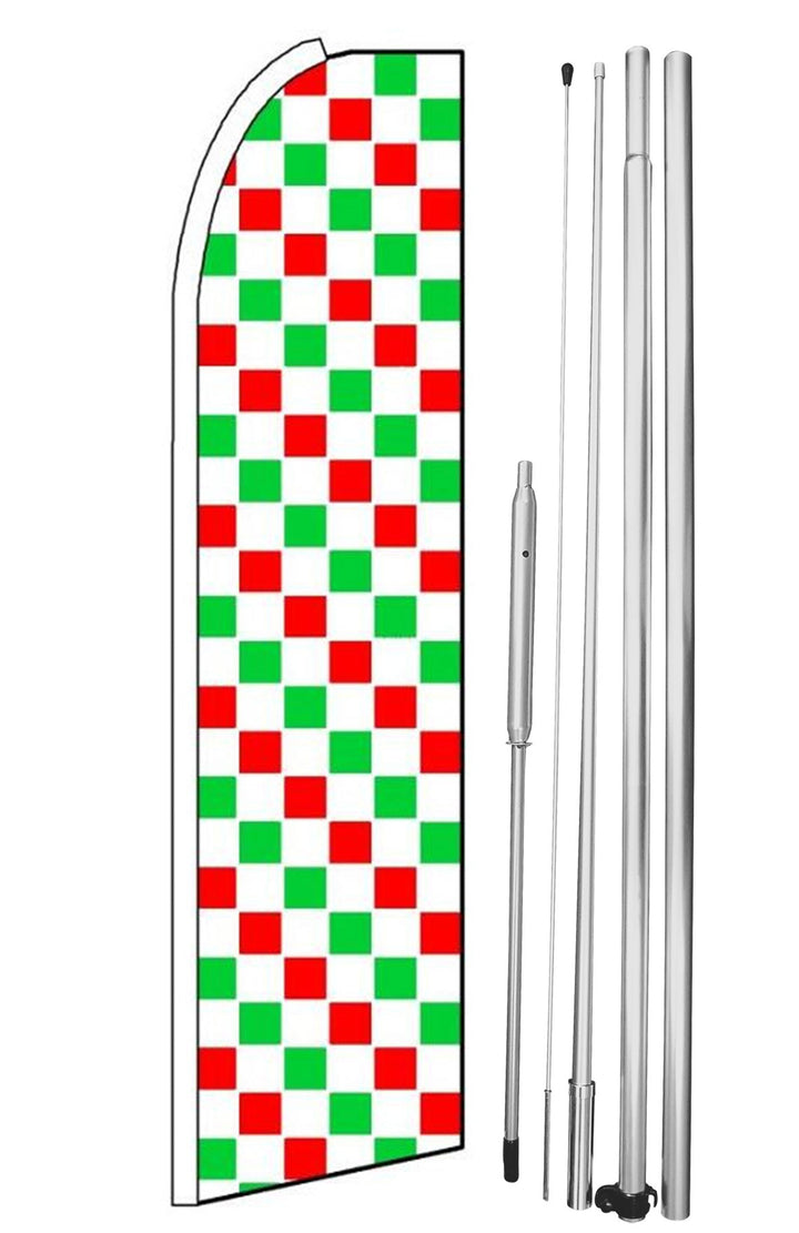 Red,Green &amp; White Checkered